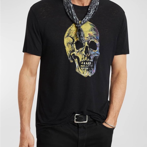 John Varvatos Painted Skull T Shirt Unworn XL - Picture 1 of 2